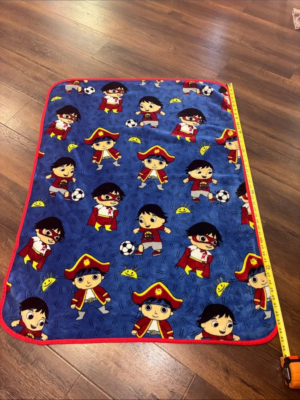 RYAN’S WORLD Plush Blanket SUPER RYAN Pirate & Soccer Player TODDLER 45” X 37”